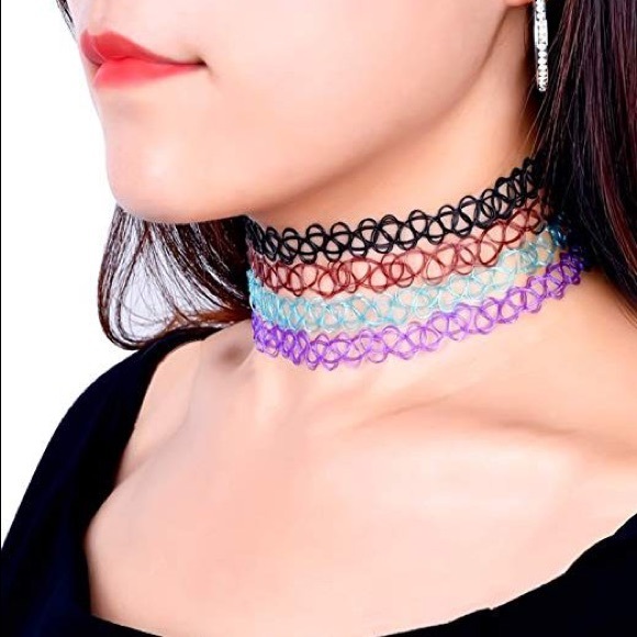 Choker Necklace Set of 12 Henna Tattoo - Picture 2 of 8